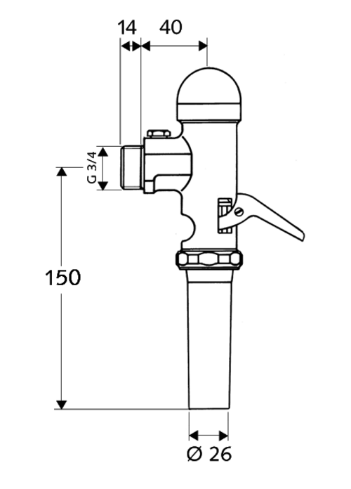 Schell WC - Bouton poussoir pour urinoir Schellomat 022020699 avec levier,  chromé