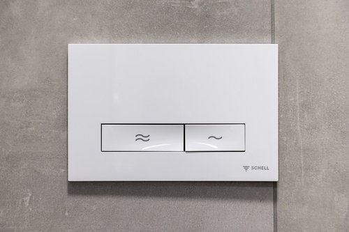 WC-Betätigungsplatte MONTUS KONKAV mit Zweimengenspülung von SCHELL