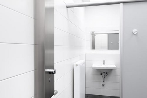 Duschpaneel LINUS Inox DP-C-T, Ablageschale Duschpaneel LINUS Inox und Waschtisch-Armatur CELIS E HD-M von SCHELL