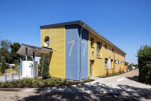 Neues Waschhaus 7, modernes Sanitärgebäude mit Schell Produkten auf der Erholungsanlage St. Leoner See
