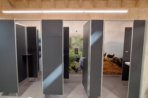 Duschkabinen auf dem Campingplatz Sonnenhof in Ellwangen mit Unterputz-Dusche LINUS D-C-T.